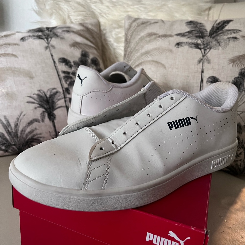 PUMA - Serve-Pro Court -Perforated -White / White -11.5